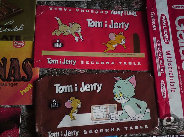 Czekolada &quot;Tom i Jerry&quot; – Made in Yugoslavia, kupiona w PRL-u. 