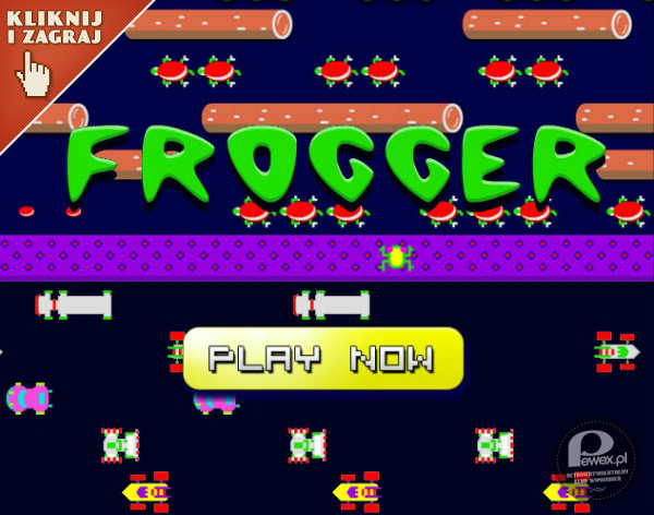 Frogger – Pomóż żabce ominąć przeszkody i dostać się na drugą stronę rzeki! 