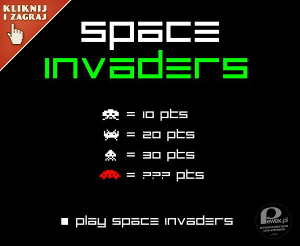 Space Invaders – Fabuła: Gracz kontroluje działko, przemieszczając je na dole ekranu i strzelając do kosmitów. Celem jest zniszczenie pięciu rzędów kosmitów, po jedenaście przeciwników w każdym (w niektórych wersjach liczby te mogą się różnić), które poruszają się poziomo tam i z powrotem oraz opadają na dół ekranu. Gracz pokonuje kosmitę, zyskując przy tym pewną liczbę punktów, zestrzeliwując go z działka. Im więcej kosmitów gracz zniszczył, tym szybsze są ich ruchy oraz muzyka gry. Pokonanie jednej fali kosmitów powoduje nadejście kolejnej, trudniejszej – cykl ten może trwać w nieskończoność. Kosmici starają się zniszczyć działko, strzelając w nie. Jednocześnie zbliżają się ku dołowi planszy. Gdy tam dotrą, oznacza to, że ich inwazja się powiodła, a gra się kończy. Specjalny „tajemniczy statek” czasami przemieszcza się u góry ekranu – za jego zniszczenie gracz otrzymuje dodatkowe punkty. Działko chronione jest przez kilka stacjonarnych stanowisk obronnych (ich liczba zależy od wersji gry), które są stopniowo niszczone przez 