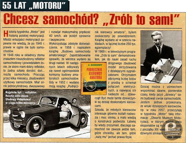 SAM - Samochód Amatorski &quot;Motoru&quot; – Czyli jak zrobić samochód z wybrakowanych części. Obecnie nie można już niestety zarejestrować tak pojazdu. 