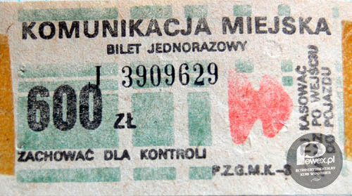 Bilet komunikacji miejskiej – Jednorazowy za 600 zł. 