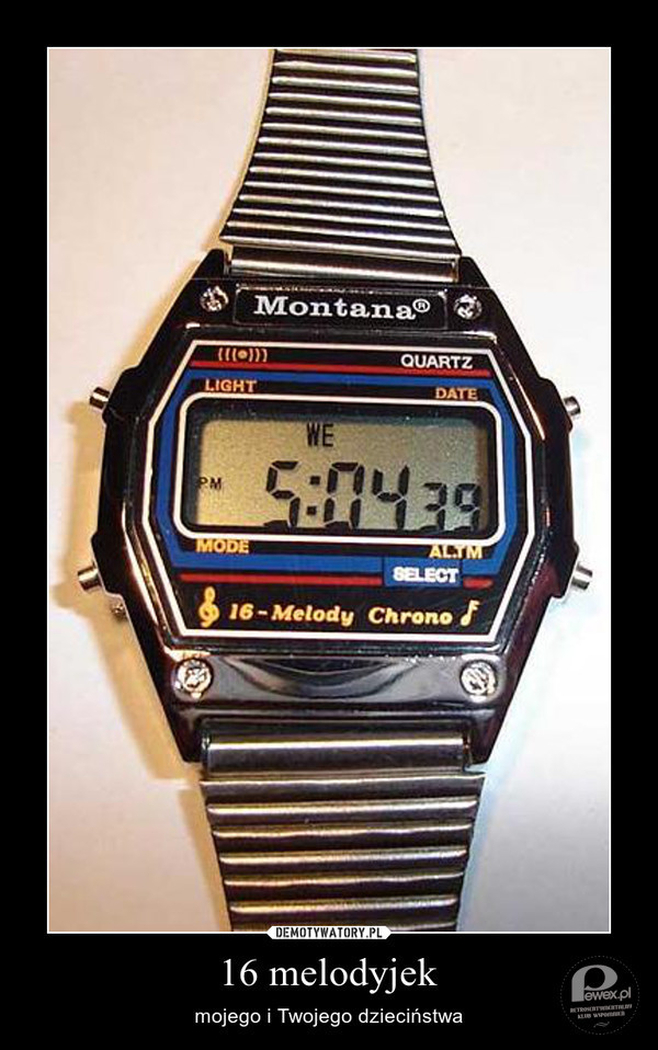 Zegarek Montana – Podświetlenie tarczy i melodyjki - szczyt marzeń o posiadaniu zegarka. 