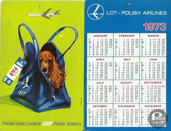 Kalendarz LOT-u z 1973 roku – Przyznacie, że stylówka jak się patrzy? 