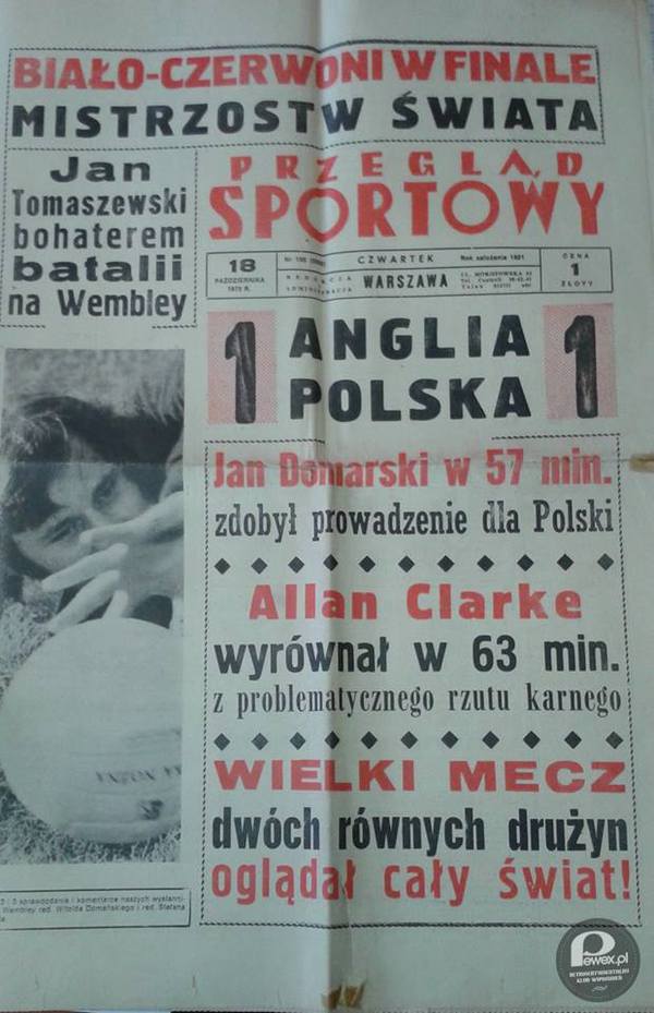 18.10.1973 data, która przeszła do historii – Anglia 1:1 Polska, Polska zatrzymała Anglię! 