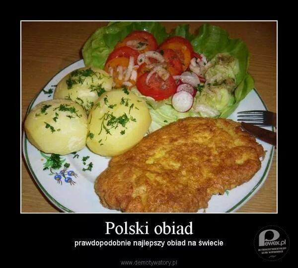 Polski obiad – Schabowy, ziemniaczki i surówka. Czego chcieć więcej? 