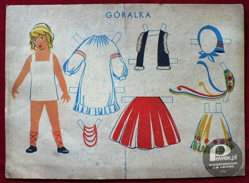 Papierowa laleczka i jej ubranka – Taki zestaw można było kupić w sklepie papierniczym. 
